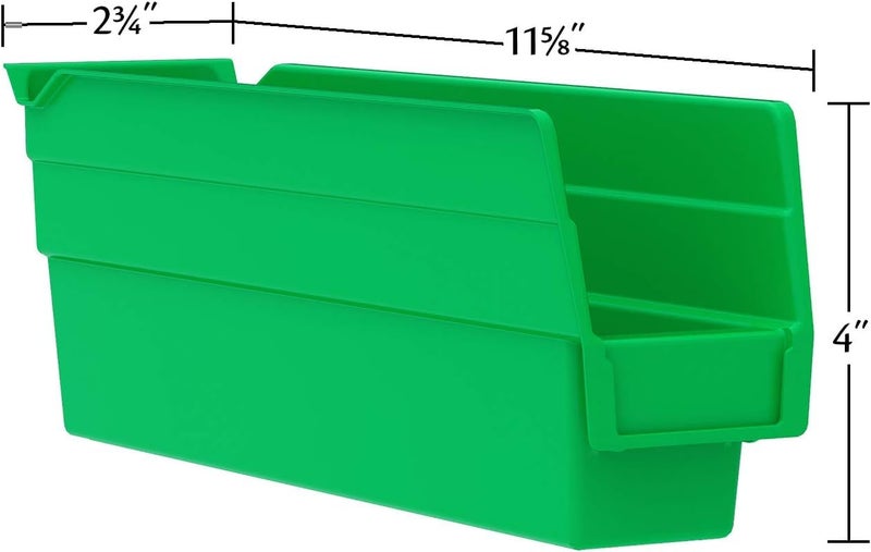 Akro-Mils 30110 Plastic Shelf Bins, Heavy Duty Storage Bins for Garage, Closet, and Drawer Organization, 12-Inch x 3-Inch x 4-Inch, Red, 24-Pack - Image 5